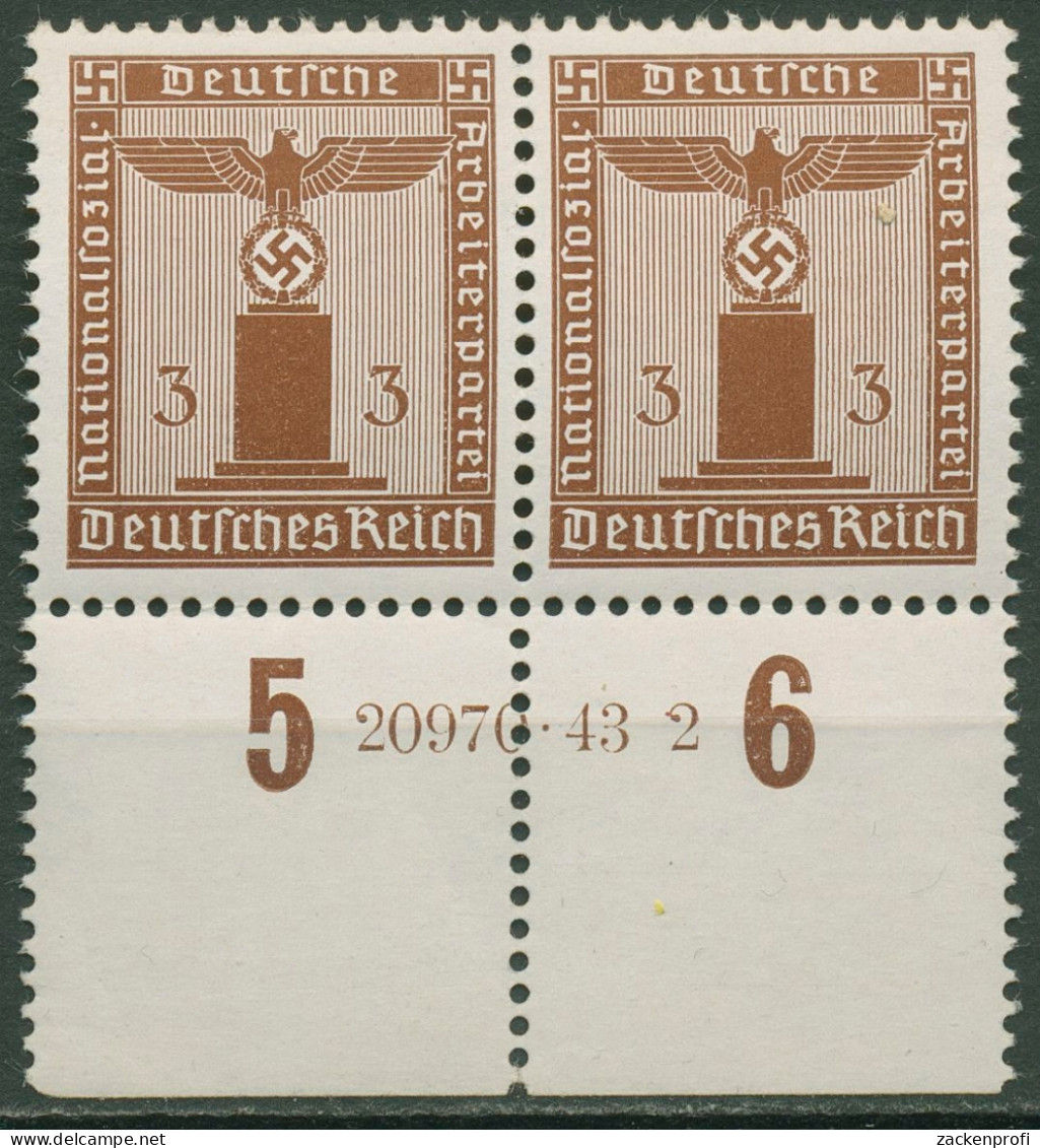 Dt. Reich Dienst 1942/44 Hausauftrags-Nr. Wg. Gummiriff. D 156 Y HAN Postfrisch - Oficial