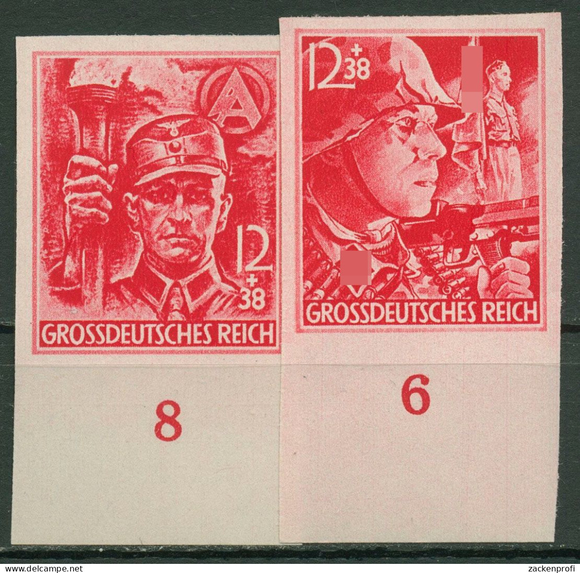Deutsches Reich 1945 Sturmabt., Schutzstaffel 909/10 U UR Ungezähnt Postfrisch - Nuevos