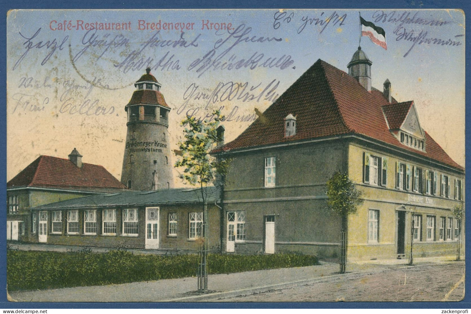 Essen Café-Restaurant Bredeneyer Krone, Gelaufen 1917 Als Feldpost (AK3365) - Essen