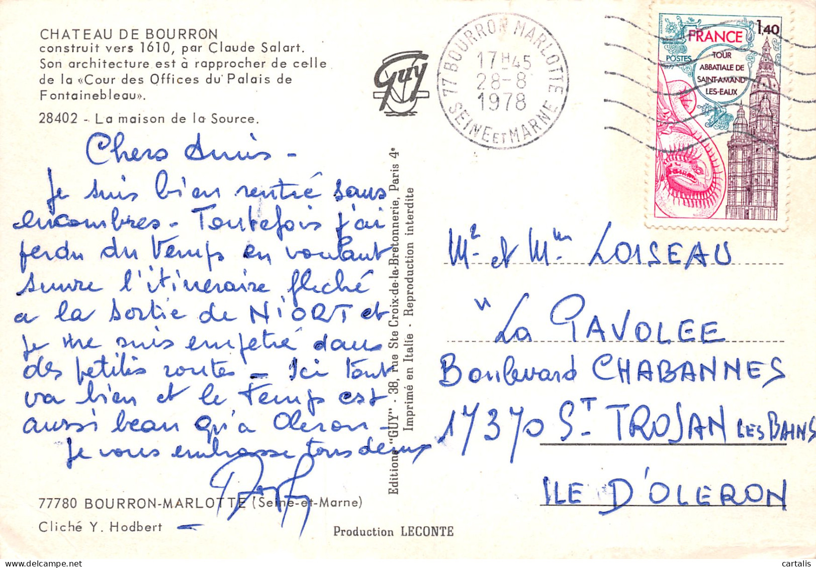 77-BOURBON MARLOTTE-N°3777-A/0259 - Other & Unclassified