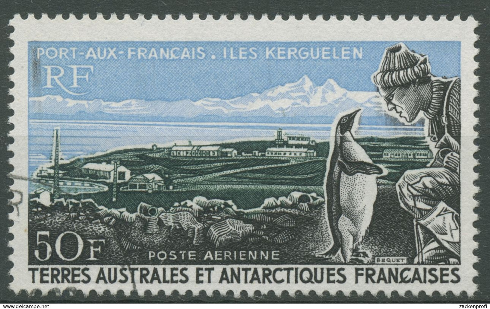 Franz. Antarktis 1968 Port-aux-Francaise Kaiserpinguin 40 Gestempelt - Used Stamps