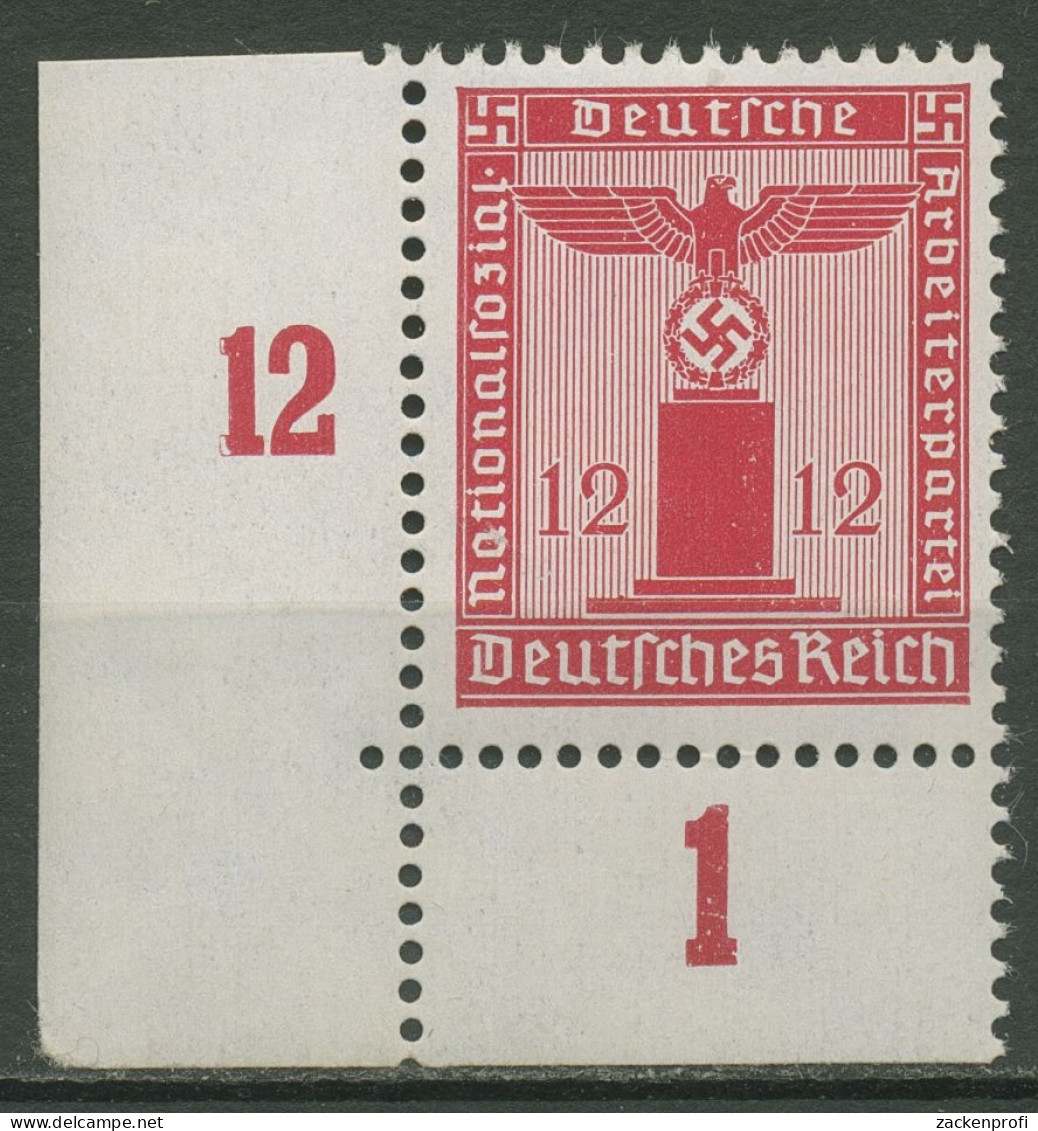 Deutsches Reich Dienst 1942/44 Platte Unterrand D 161 P UR Ecke 3 Postfrisch - Oficial