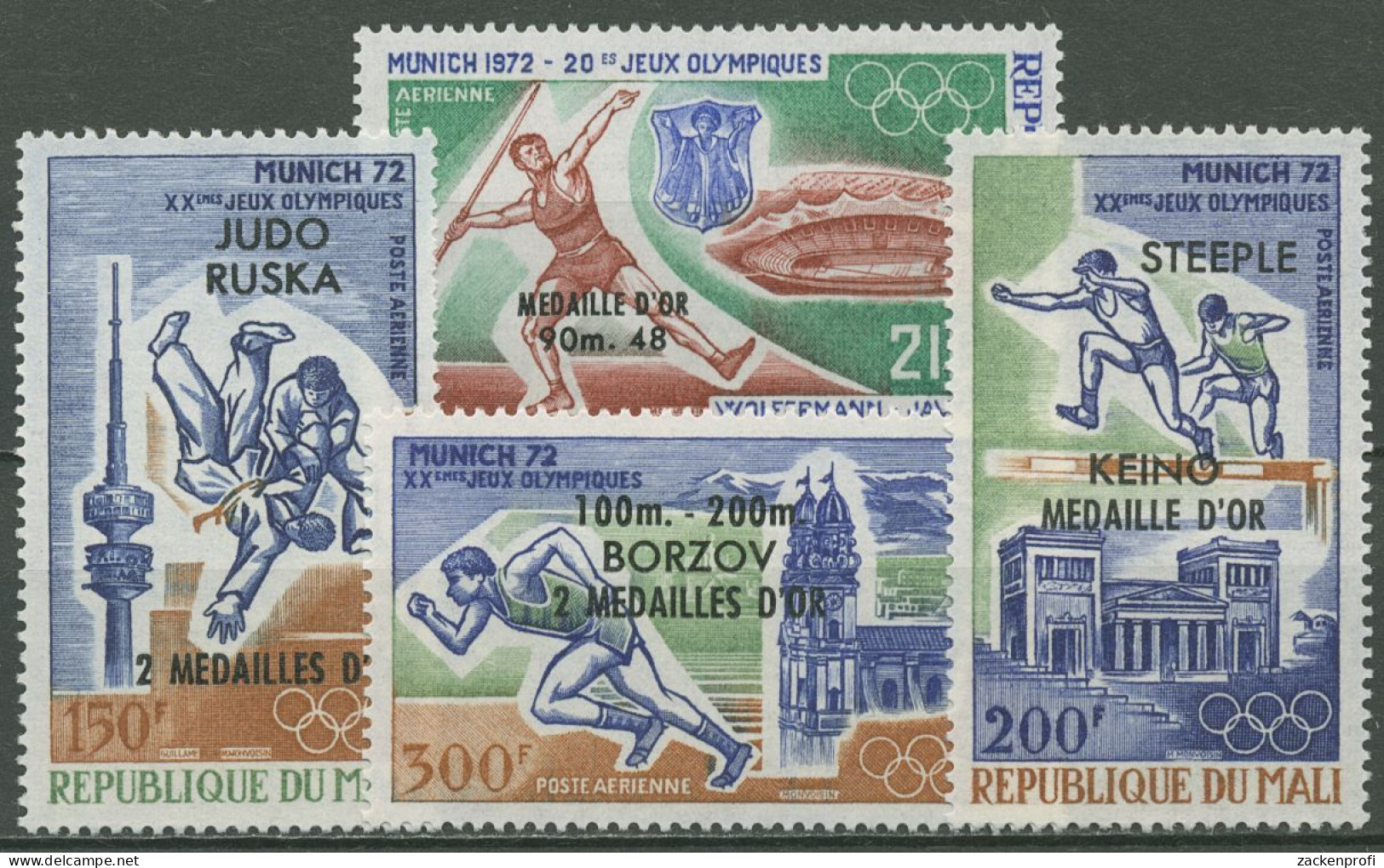 Mali 1972 Sieger Der Olympischen Sommerspiele München 361/64 Postfrisch - Malí (1959-...)