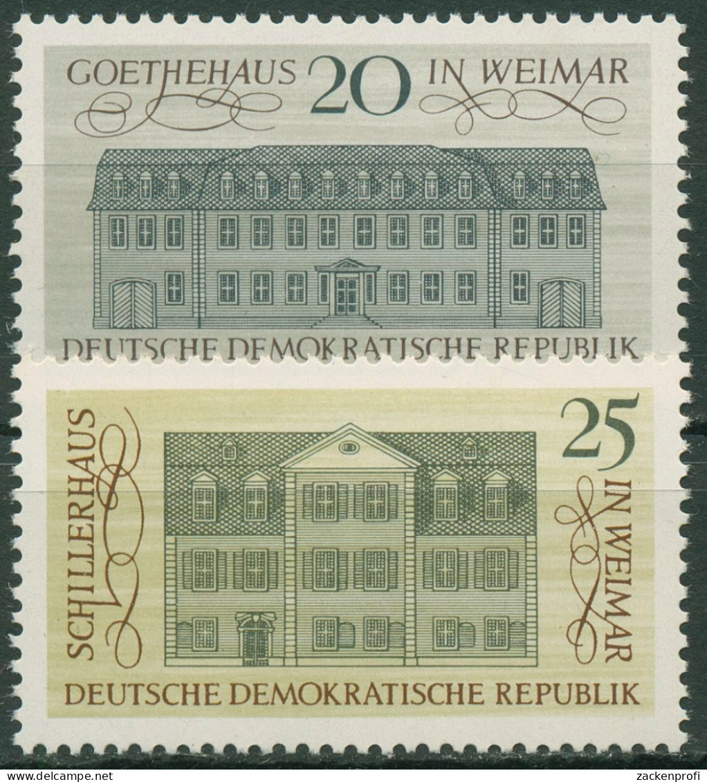 DDR 1967 Humanismus Weimar Goethehaus Schillerhaus 1329/30 Postfrisch - Ungebraucht