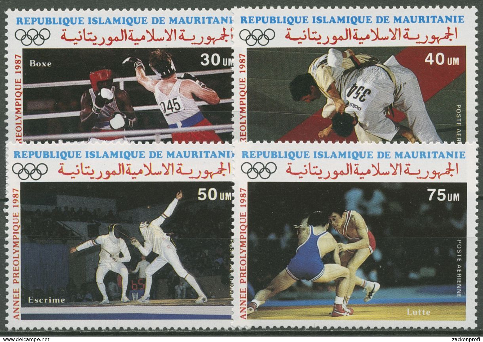 Mauretanien 1987 Olympische Spiele In Seoul Boxen Judo 906/09 Postfrisch - Mauritania (1960-...)