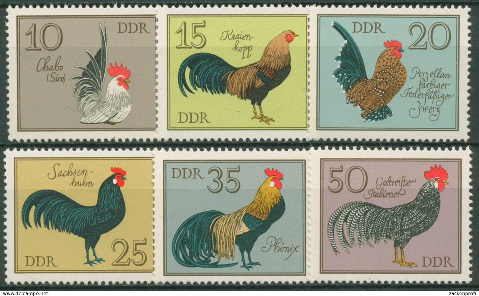 DDR 1979 Tiere Vögel Geflügelrassen 2394/99 Postfrisch - Nuovi