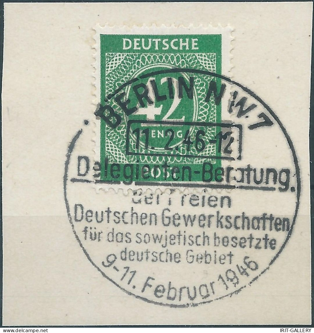 Germany-Deutschland,Joint Allied Occupation Zone,1946 1st Allied Control Council-In Berlin,42Pfg,Canceled On  Of Paper - Used