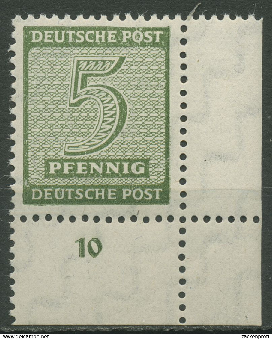 SBZ West-Sachsen 1945 Ziffern 128 X W Ecke 4 Unten Rechts Postfrisch - Altri & Non Classificati