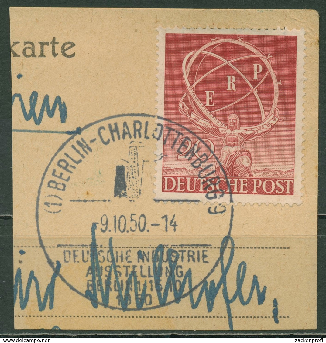 Berlin 1950 Marshallplan ERP 71 Mit Sonderstempel Auf Briefstück - Used Stamps