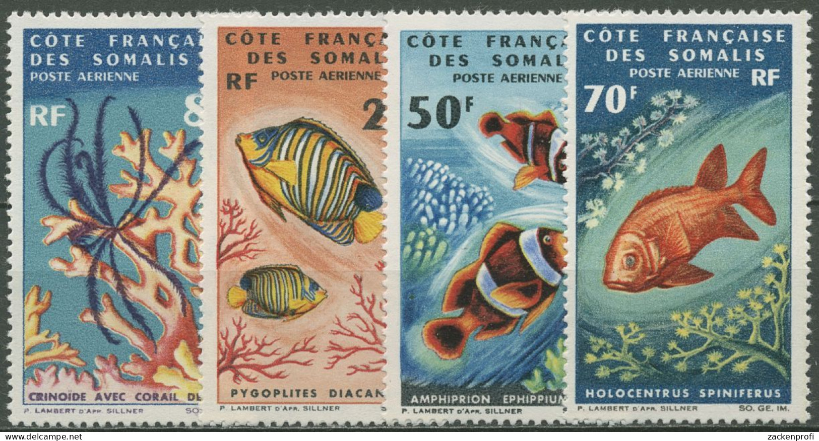 Franz. Somaliküste 1966 Meerestiere Koralle Fische 377/80 Postfrisch - Unused Stamps