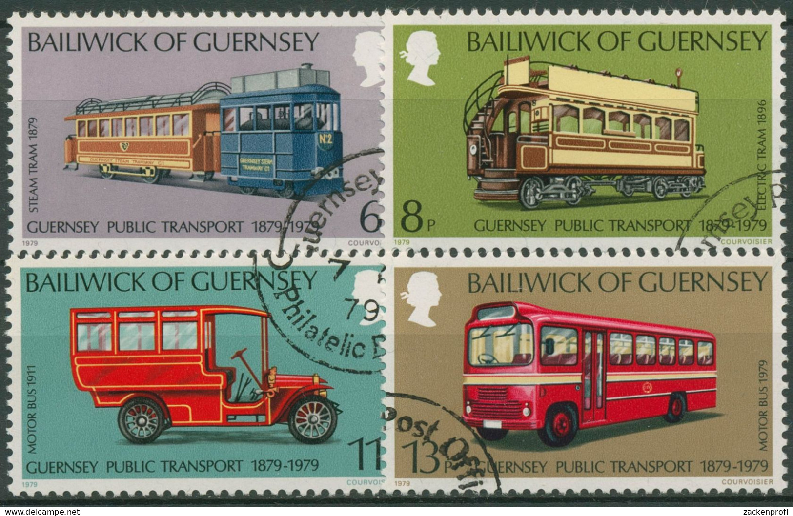 Guernsey 1979 Öffentliche Verkehrsmittel Straßenbahn Bus 191/94 Gestempelt - Guernesey