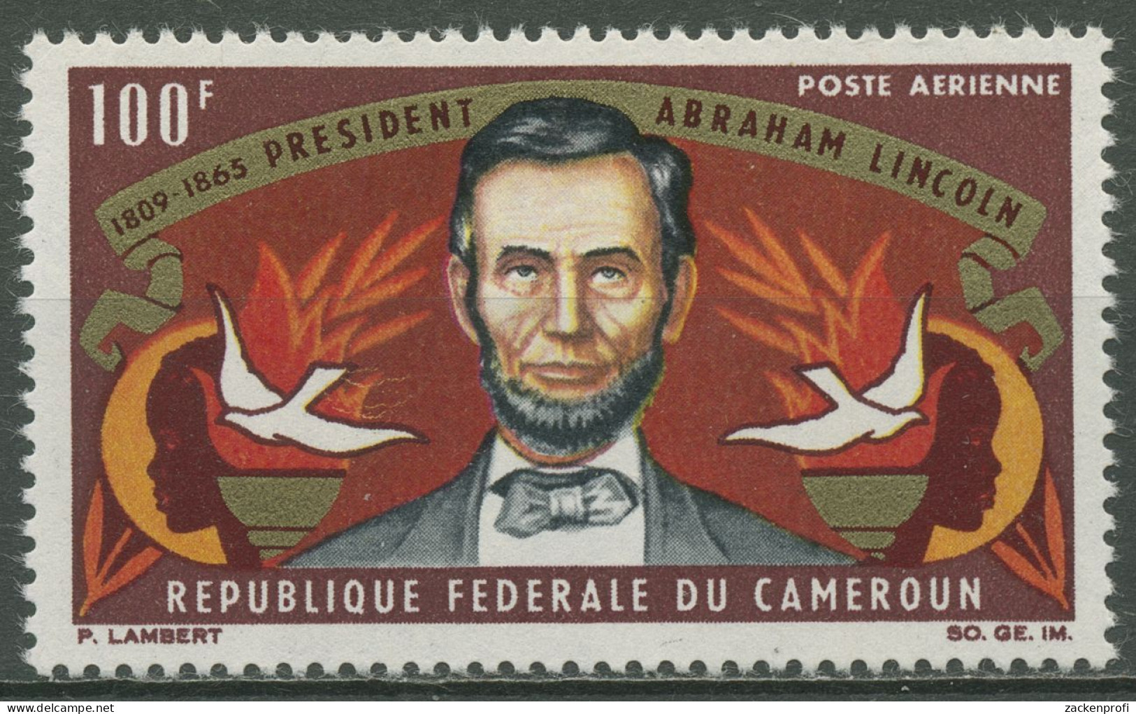 Kamerun 1965 100. Todestag Von Abraham Lincoln 424 Postfrisch - Cameroun (1960-...)
