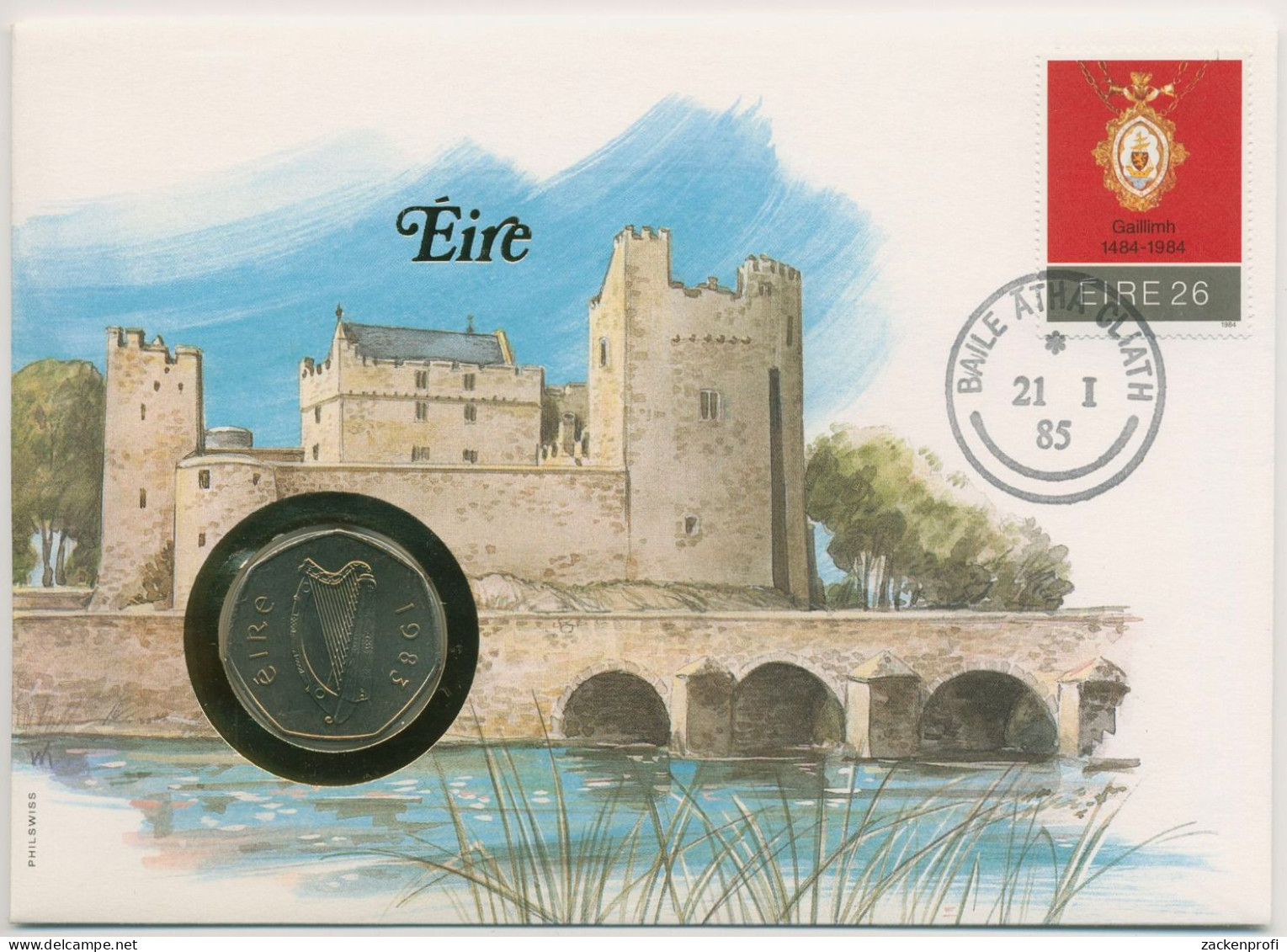 Irland 1985 Bauwerke Burgen Numisbrief 50 Pence (N126) - Ireland