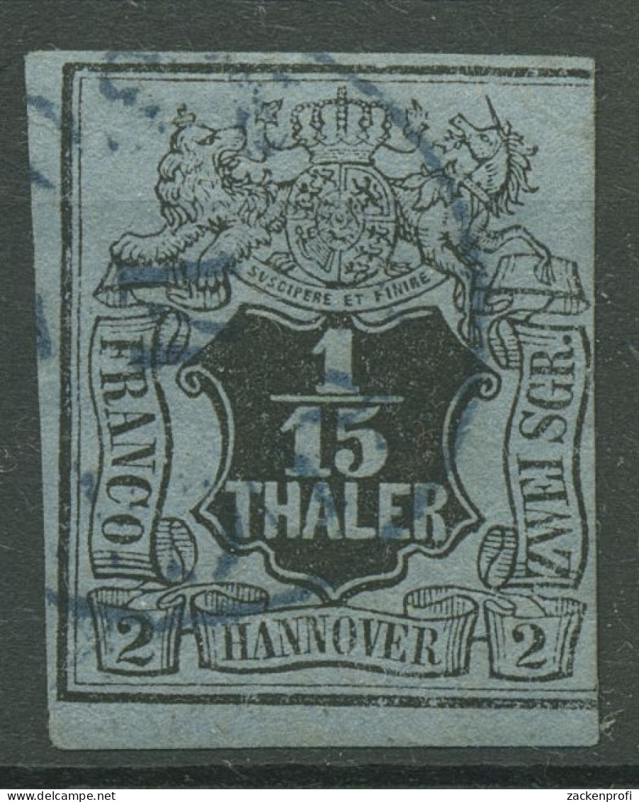 Hannover 1851 Wertschild Unter Wappen 1/15 Th, 4 Gestempelt, Angeschnitten - Hannover