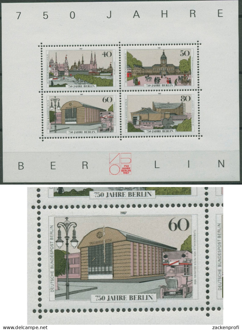 Berlin 1987 750 Jahre Berlin Schmitzdruck Block 8 Postfrisch (G19615) - Blocks & Kleinbögen