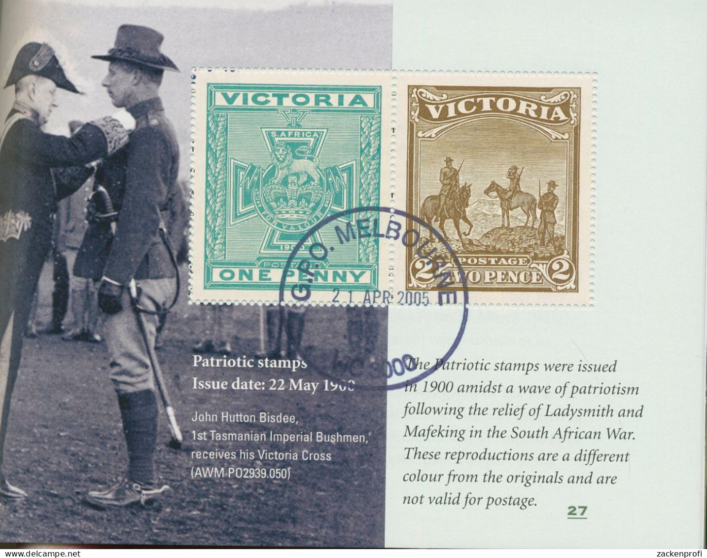 Australien 2005 Australia And War MH 210 Gestempelt (C29631) - Postzegelboekjes