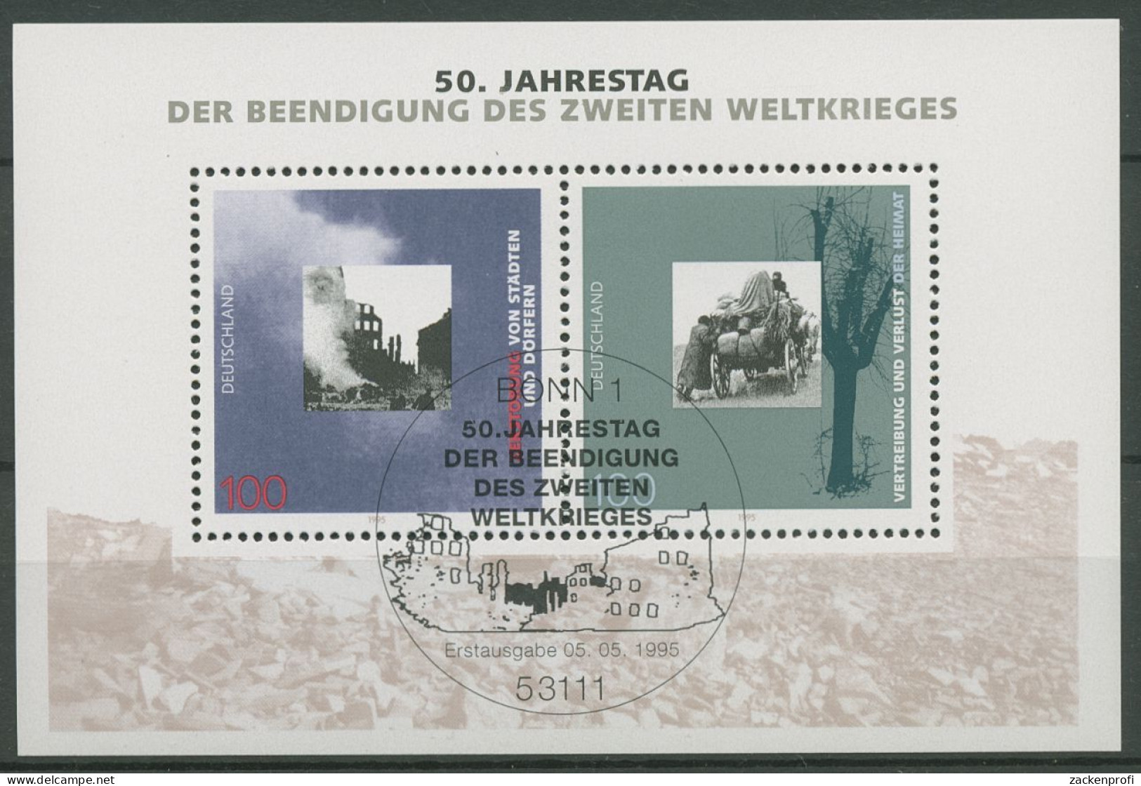 Bund 1995 Ende Zweiter Weltkrieg Block 31 ESST Bonn Gestempelt (C98706) - Autres & Non Classés