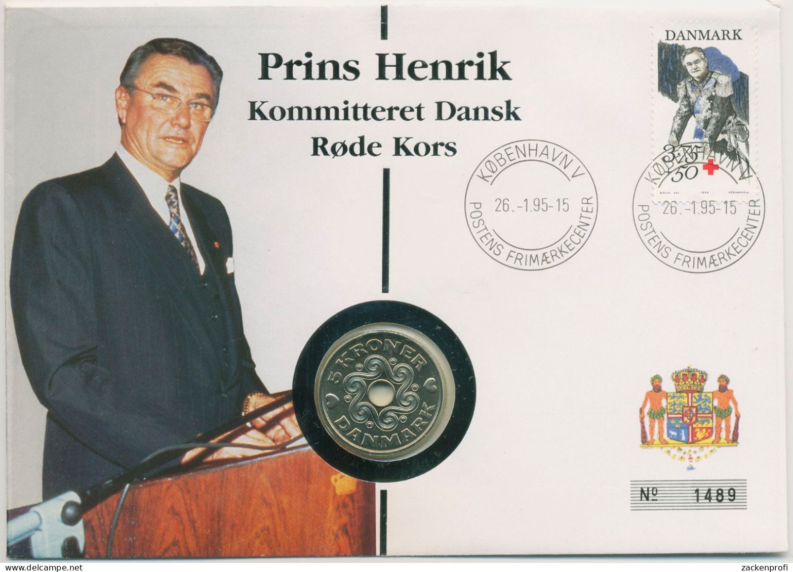 Dänemark 1995 Prinz Henrik Numisbrief 5 Kronen (N93) - Dänemark