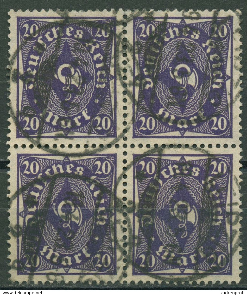 Deutsches Reich 1922/23 Posthorn Plattendruck 230 P 4er-Block Gestempelt - Usati