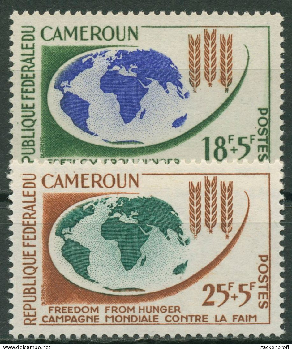 Kamerun 1963 Kampf Gegen Den Hunger Weltkarte Getreide 386/87 Postfrisch - Kamerun (1960-...)