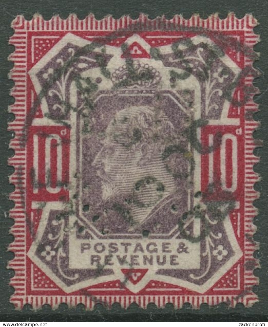 Großbritannien 1902 Köng Edward VII. 10 Pence, 113 Gestempelt, Firmenlochung - Used Stamps