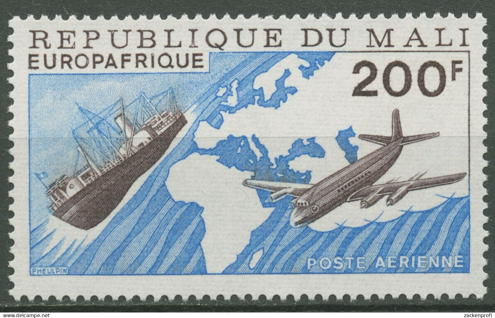 Mali 1976 EUROPAFRIQUE Landkarte Flugzeug Schiff 552 Postfrisch - Malí (1959-...)