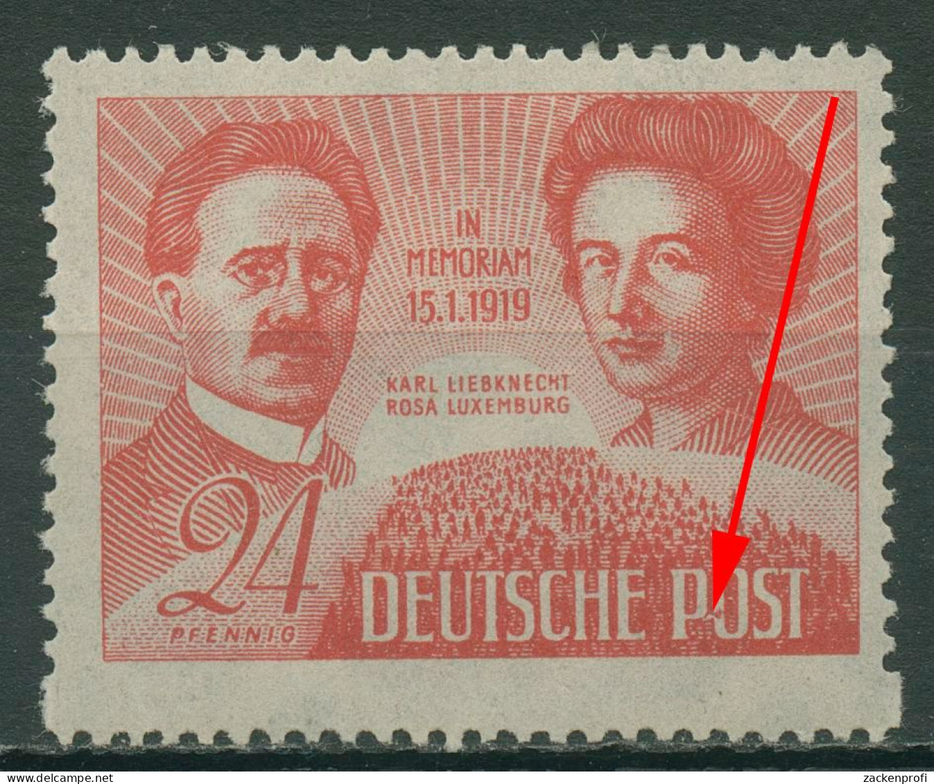 SBZ Allg. Ausgabe 1949 Liebknecht U. Luxemburg Plattenfehler 229 PF ? Mit Falz - Altri & Non Classificati