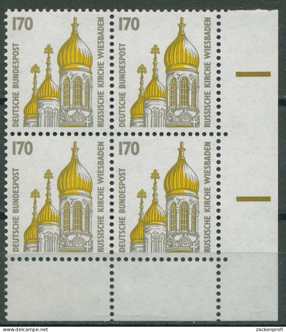 Bund 1991 Sehenswürdigkeiten SWK 1535 4er-Block Ecke 4 Postfrisch - Unused Stamps