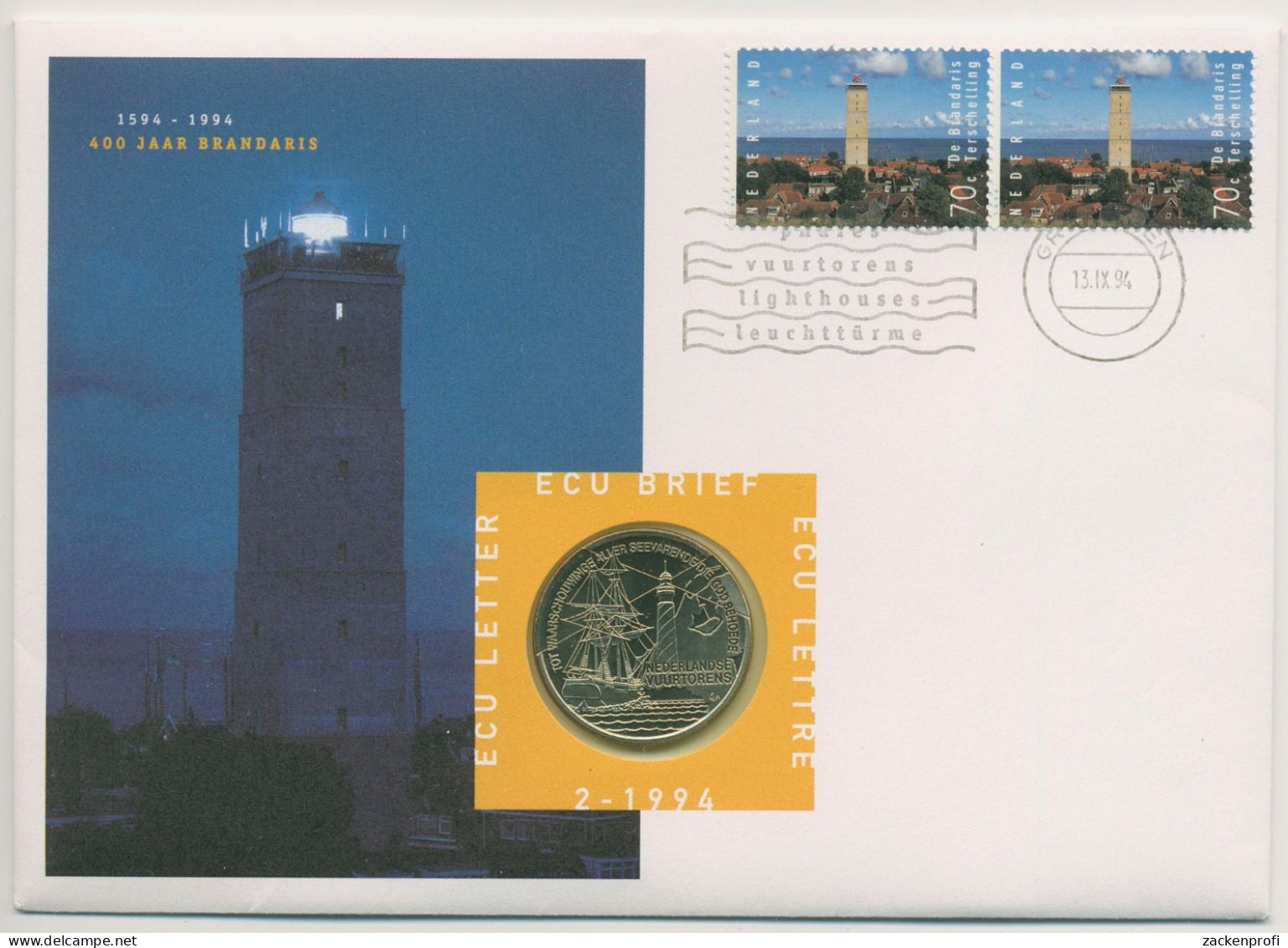 Niederlande 1994 Leuchttürme Brandaris Numisbrief Mit Sondermünze (N178) - 1980-2001 : Beatrix