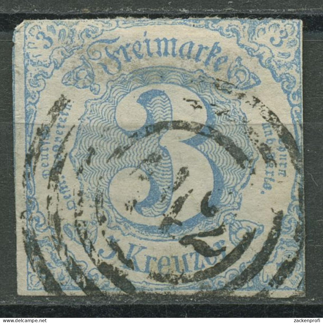 Thurn Und Taxis 1859/61 3 Kreuzer 21 Gestempelt, Dünn - Andere & Zonder Classificatie