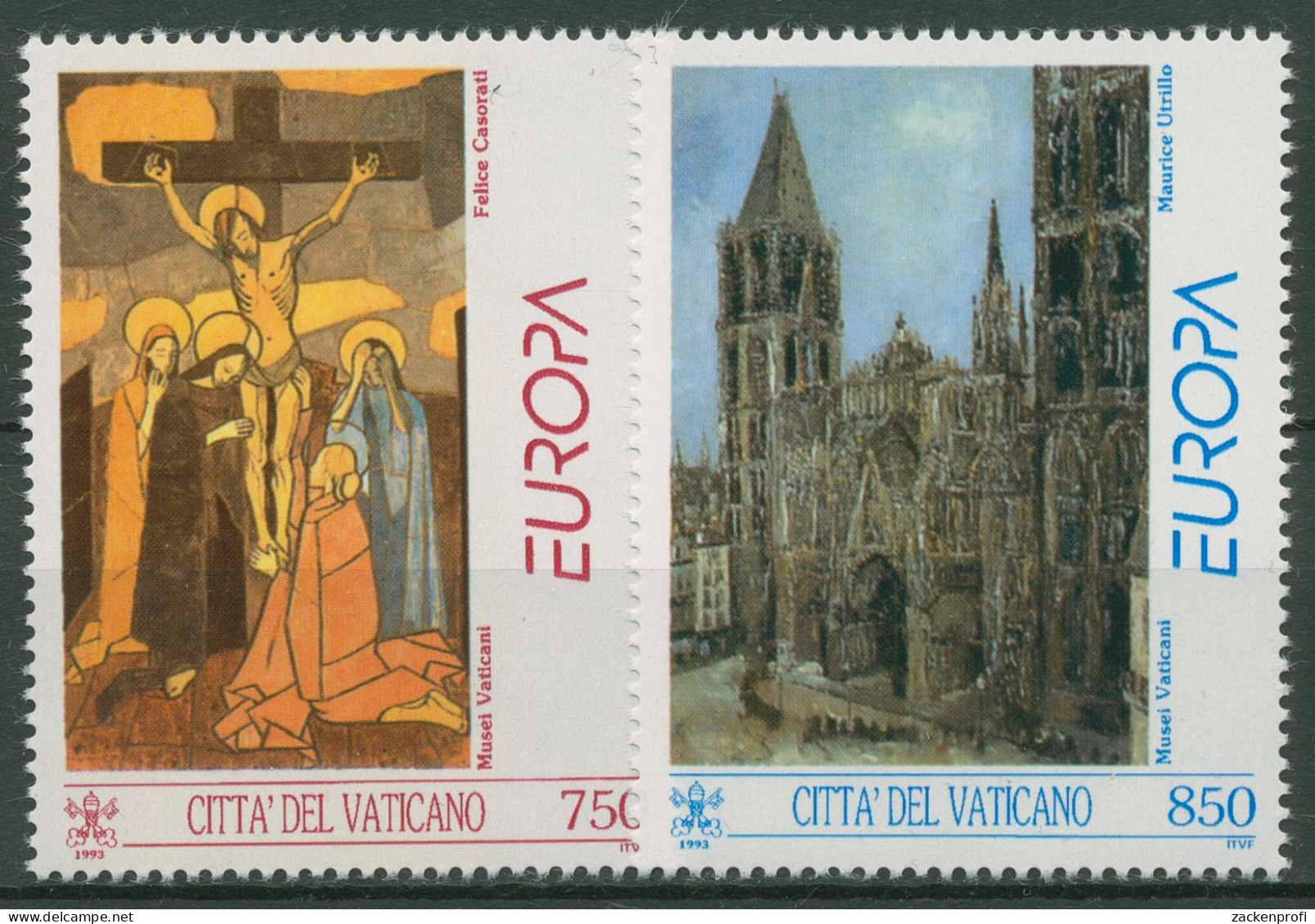 Vatikan 1993 Europa CEPT Zeitgenössische Kunst Gemälde 1099/00 Postfrisch - Unused Stamps