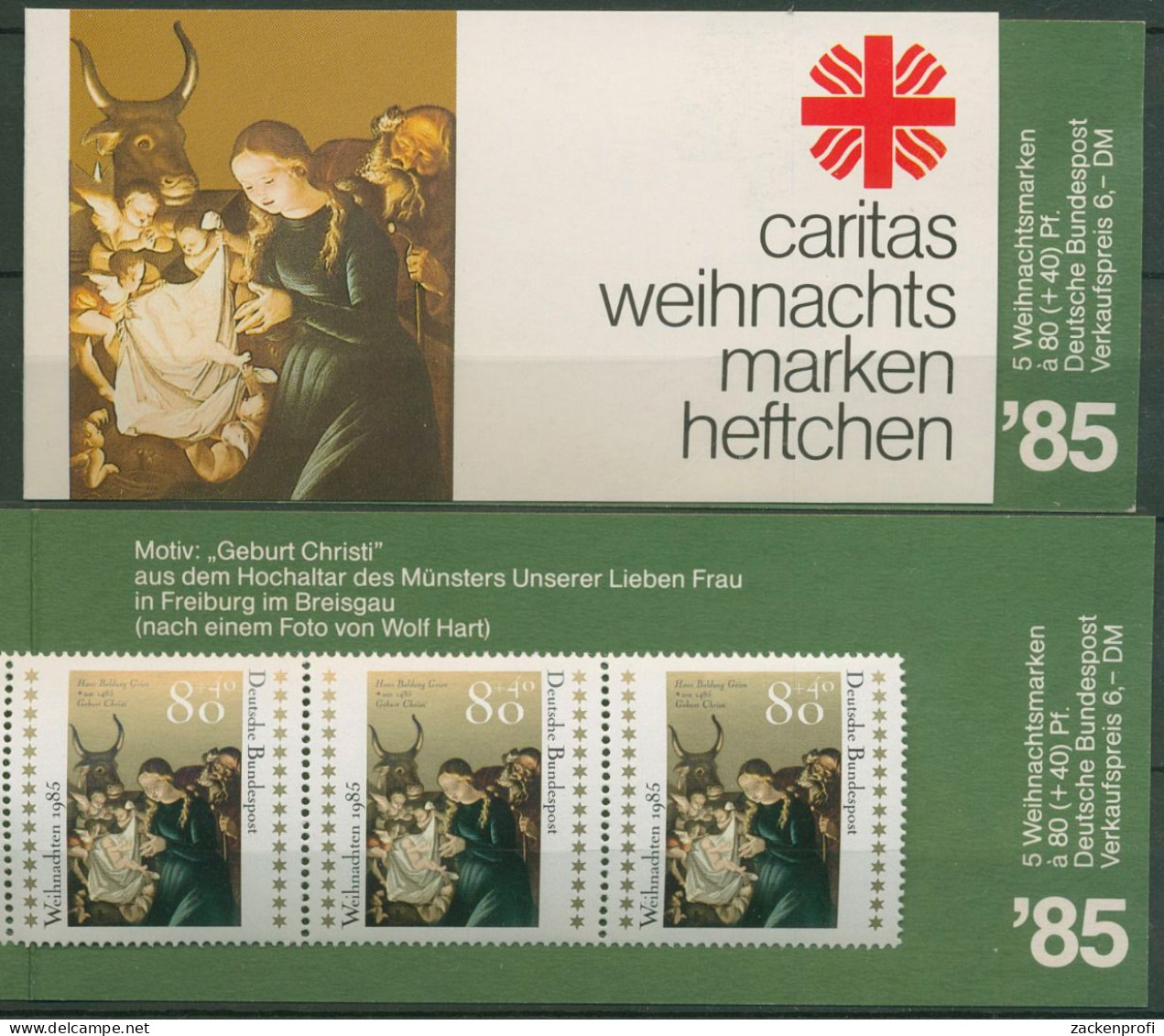 Bund Caritas 1985 Weihnachten Markenheftchen (1267) MH W 3 Postfrisch (C99987) - Autres & Non Classés