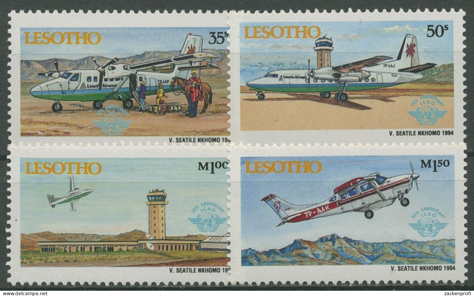 Lesotho 1994 50 Jahre Int. Organisation Für Zivilluftfahrt 1101/04 Postfrisch - Lesotho (1966-...)