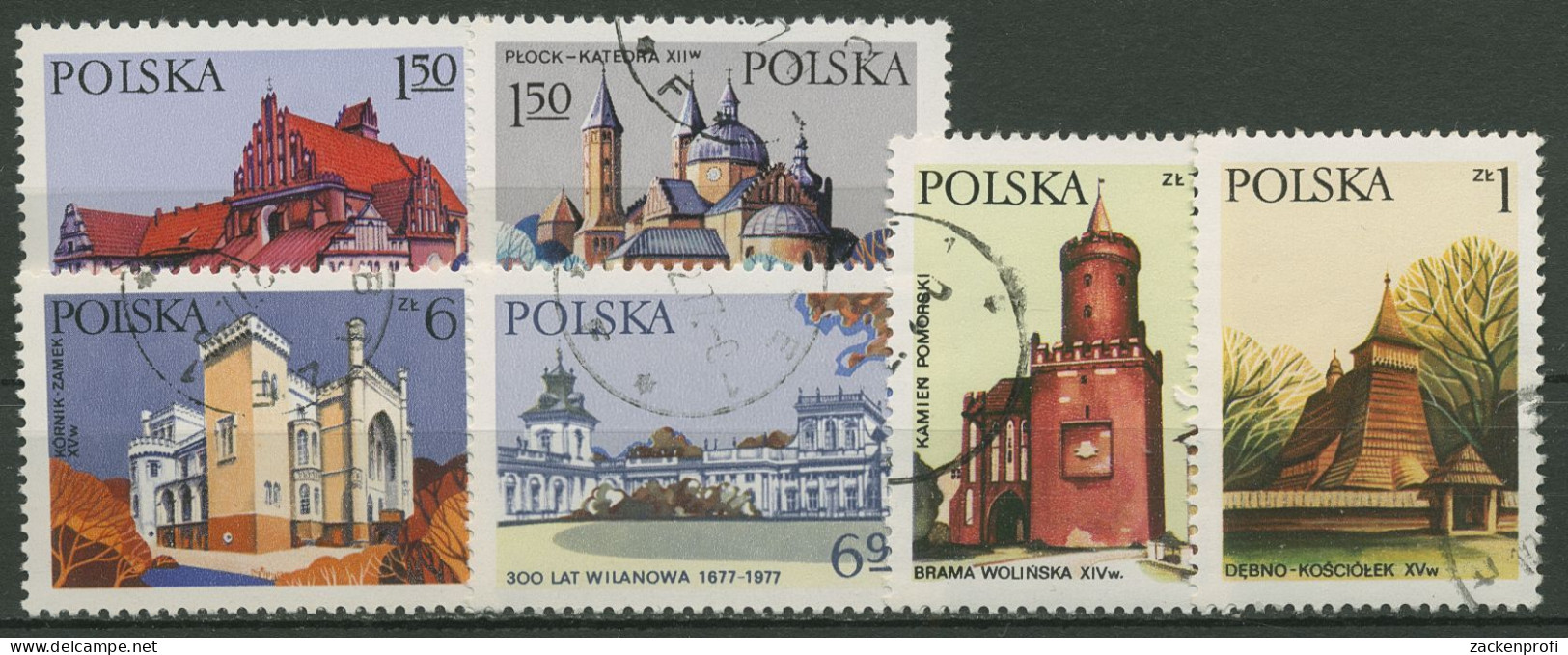 Polen 1977 Baudenkmäler 2531/36 Gestempelt - Used Stamps