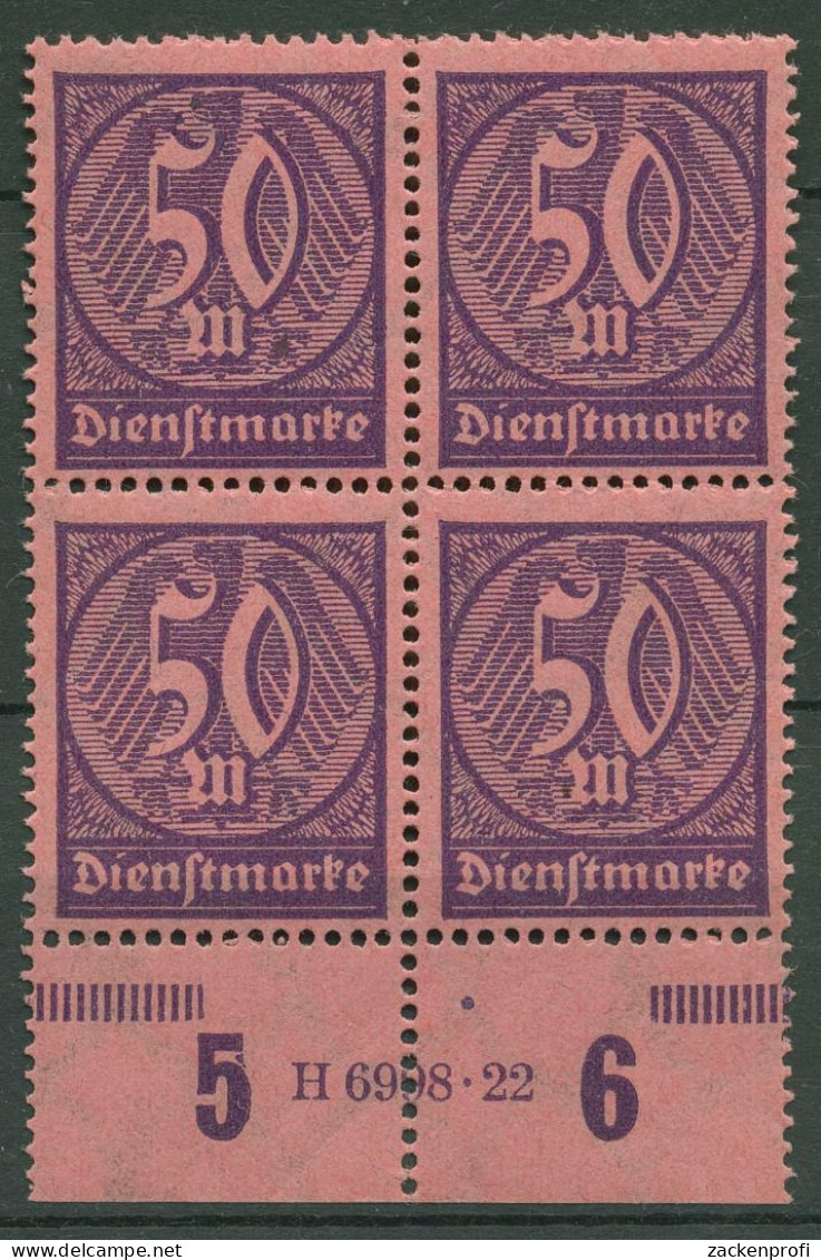 Dt. Reich Dienst 1922/23 Hausauftrags-Nr. D 73 HAN 6998.22 Postfrisch Angetrennt - Oficial