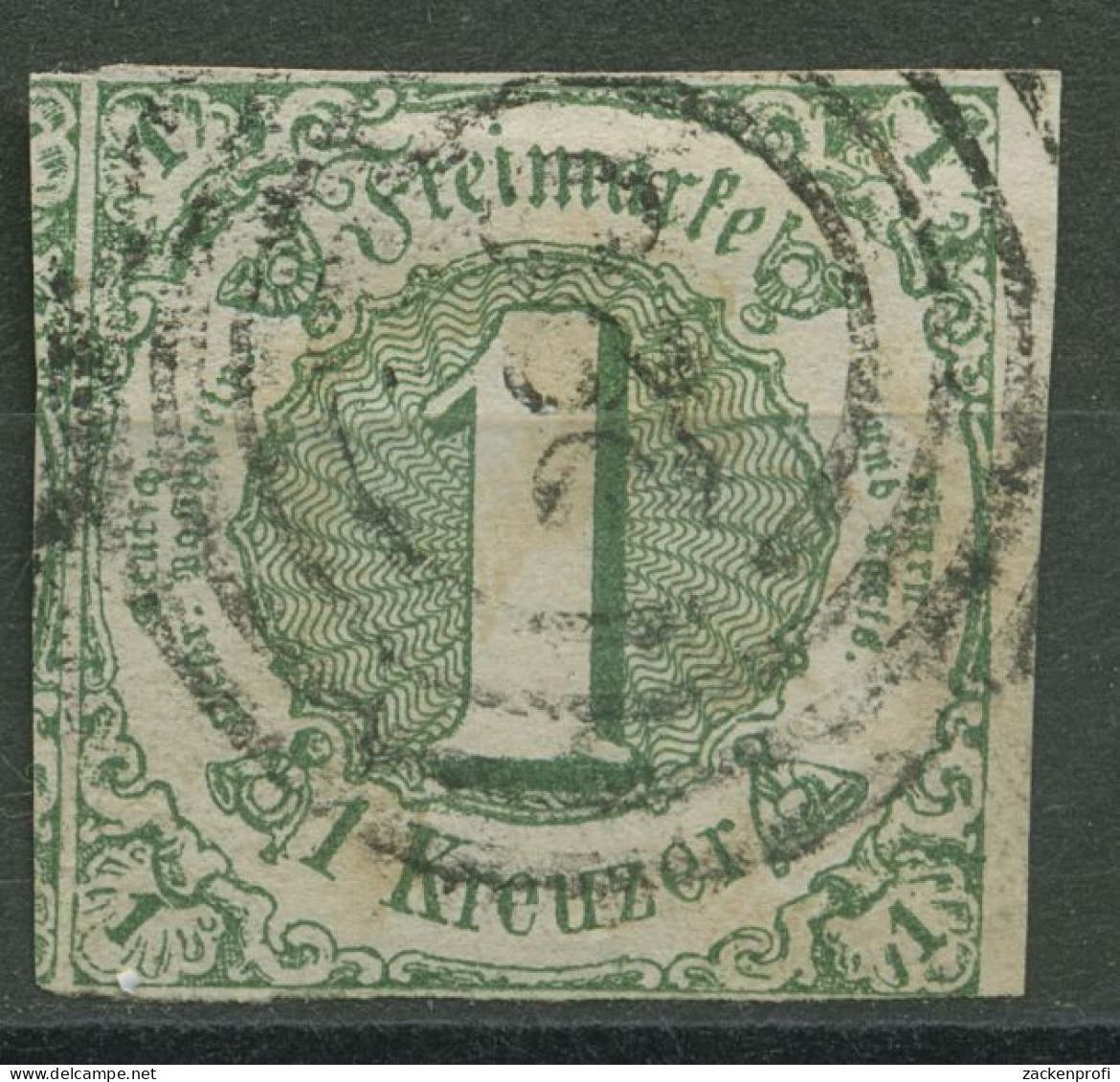 Thurn Und Taxis 1859/61 1 Kreuzer 20 Rand Rechts Gestempelt, Signiert - Otros & Sin Clasificación