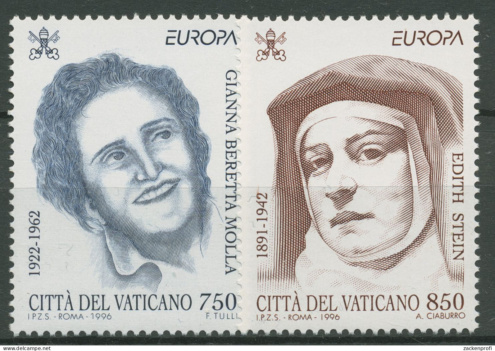 Vatikan 1996 Europa CEPT Berühmte Frauen Edith Stein 1179/80 Postfrisch - Ongebruikt