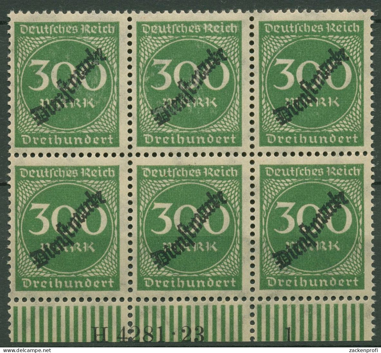 Deutsches Reich Dienstmarke 1923 Hausauftrags-Nr. D 79 HAN 4281.23 Postfrisch - Oficial