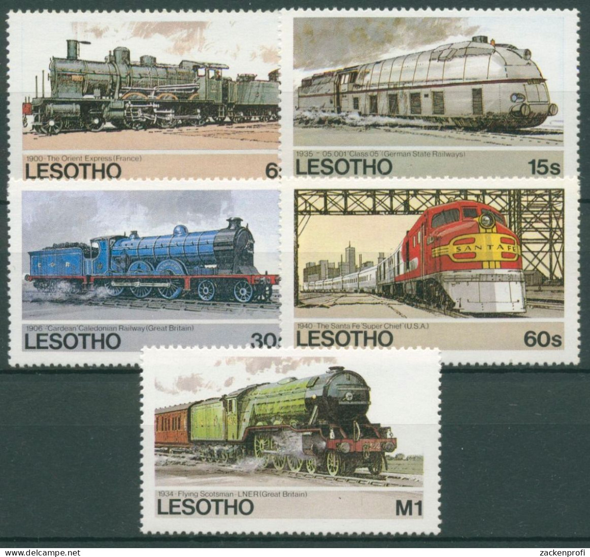 Lesotho 1984 Eisenbahnen Lokomotiven 484/88 Postfrisch - Lesotho (1966-...)