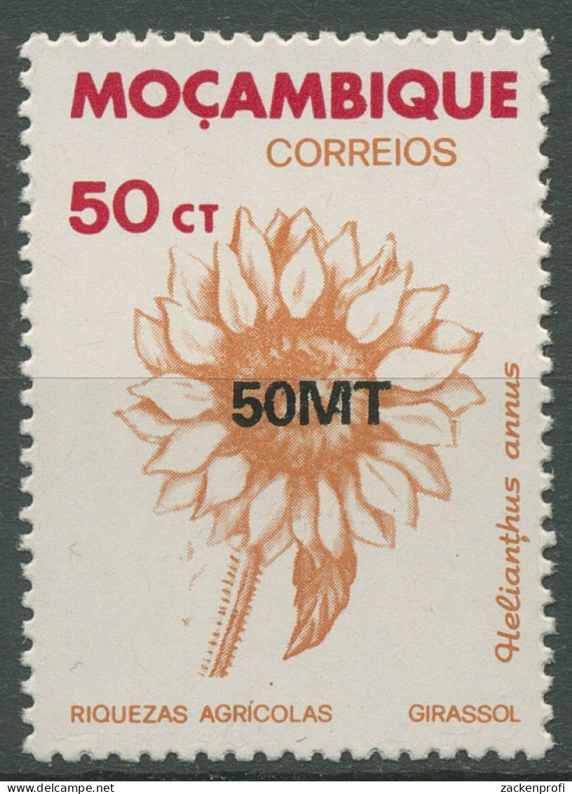 Mocambique 1992 Nutzpflanzen Sonnenblume Neuer Wertaufdruck 1278 Postfrisch - Mozambique