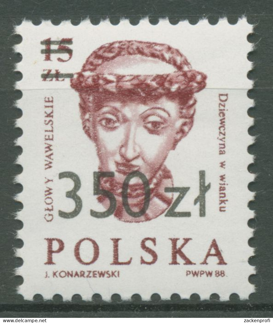 Polen 1990 Freimarke Holzschnitzerei MiNr. 3168 Mit Aufdruck 3253 Postfrisch - Unused Stamps