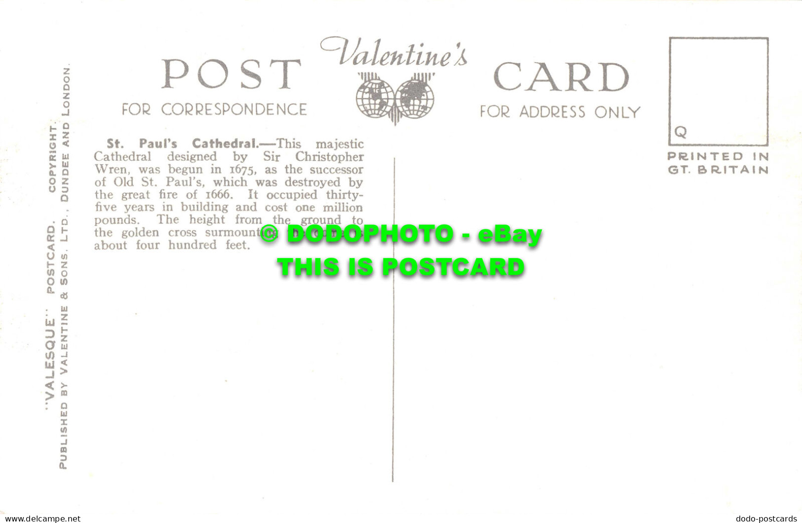 R531669 London. St. Paul Cathedral. Valentine. Valesque - Other & Unclassified