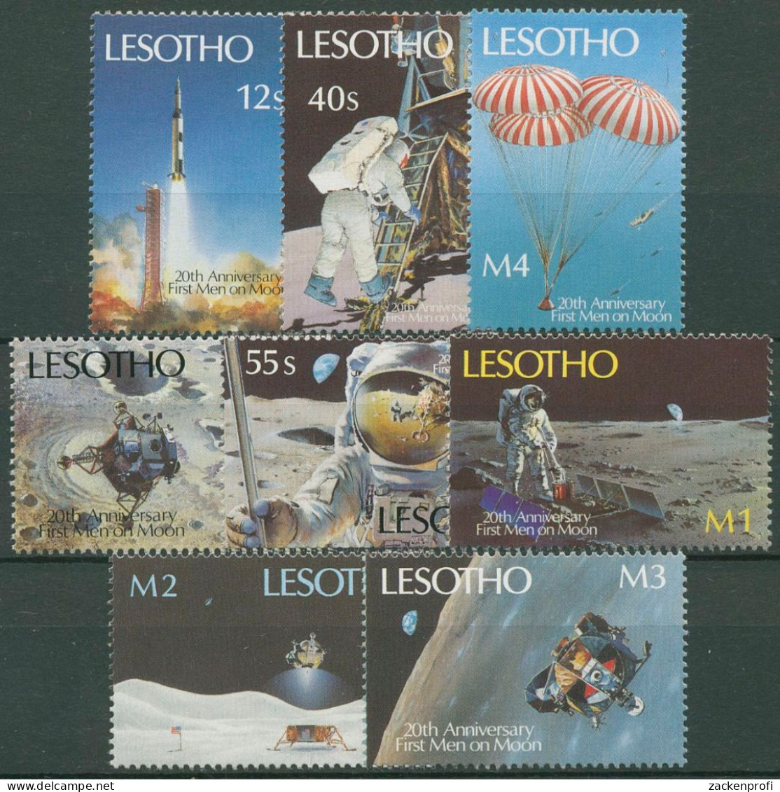 Lesotho 1989 Apollo 11 Bemannte Mondlandung 792/99 Postfrisch - Lesotho (1966-...)