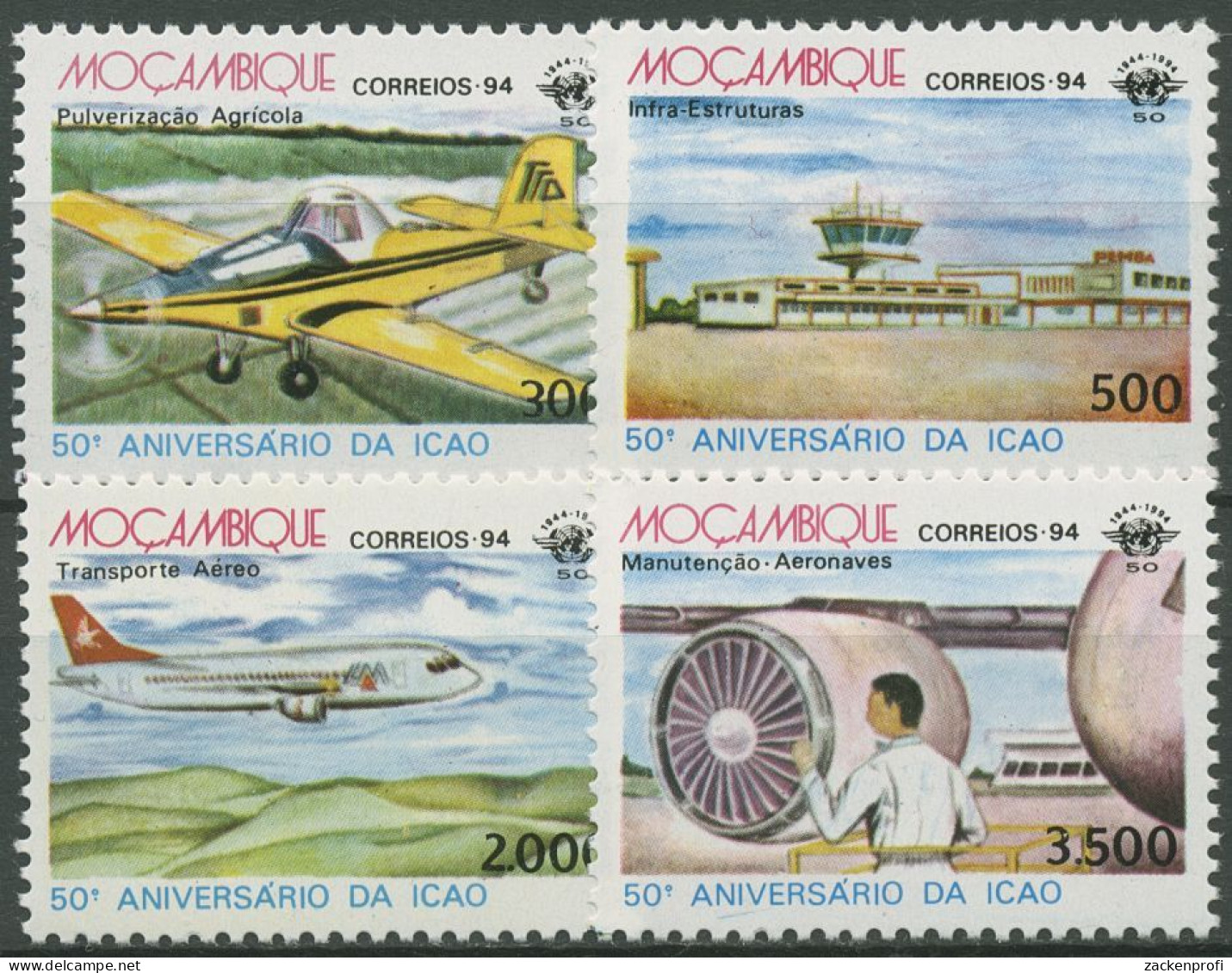 Mocambique 1994 50 Jahre Int. Organisation Für Zivilluftfahrt 1317/20 Postfrisch - Mozambique