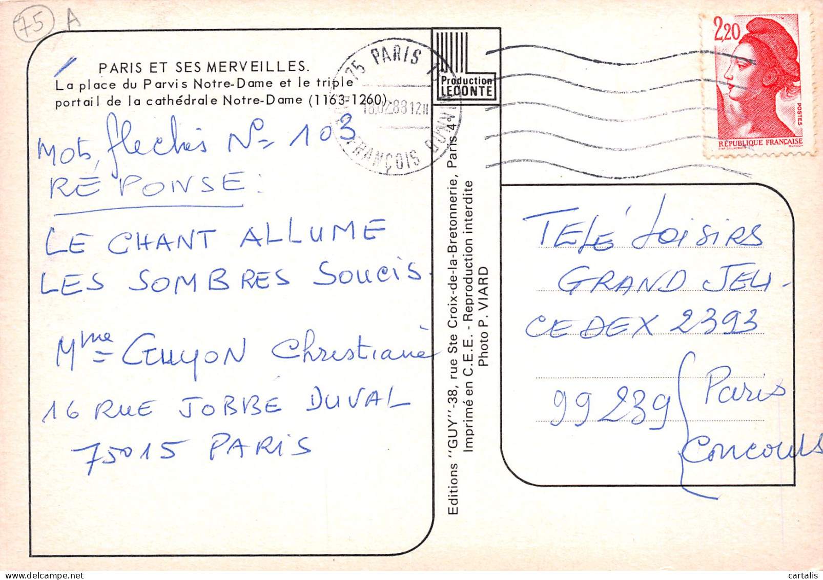 75-PARIS NOTRE DAME-N°3778-A/0251 - Notre Dame De Paris