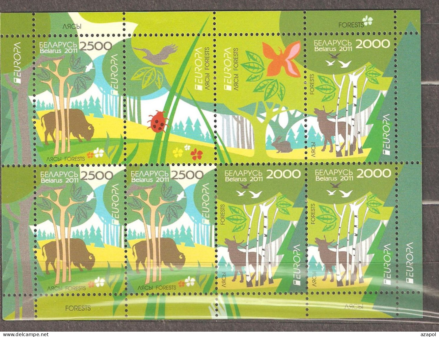 Belarus: Mint Sheetlet, EUROPA: Forests, 2011, Mi#853-4, MNH. - Belarus