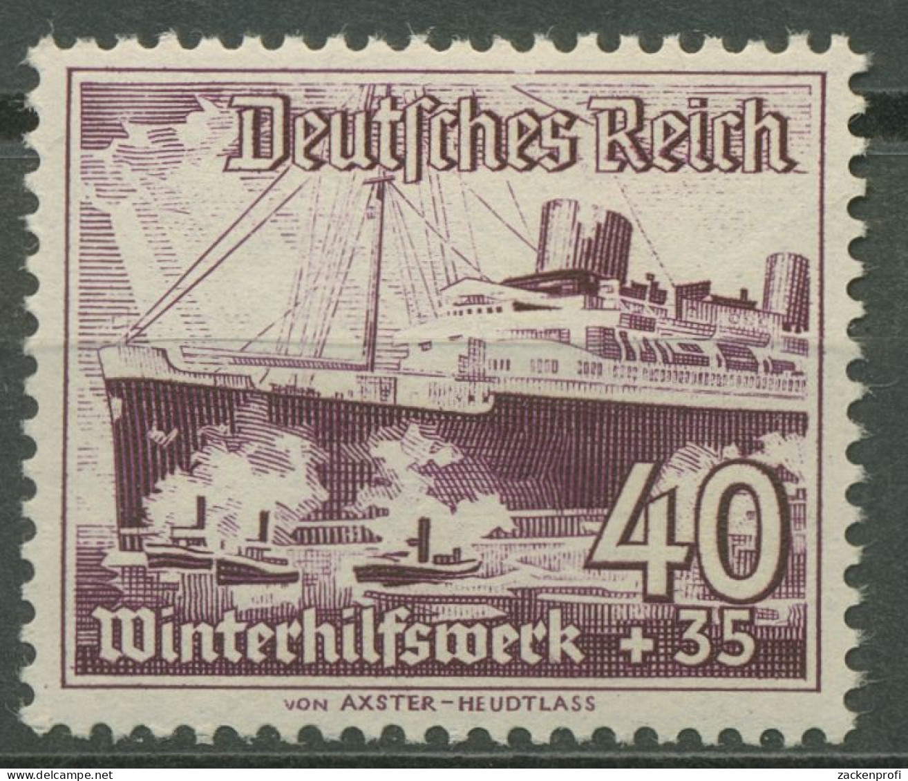 Deutsches Reich 1937 WHW Schiffe 659 Postfrisch, Kl. Fehler (R80701) - Ongebruikt