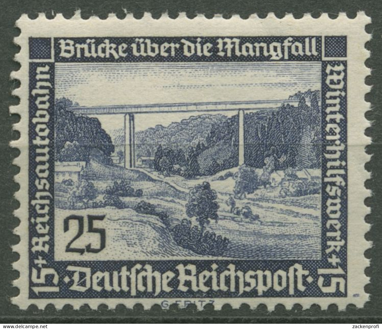 Deutsches Reich 1936 WHW Moderne Bauten 641 Postfrisch, Kl. Fehler (R80693) - Unused Stamps