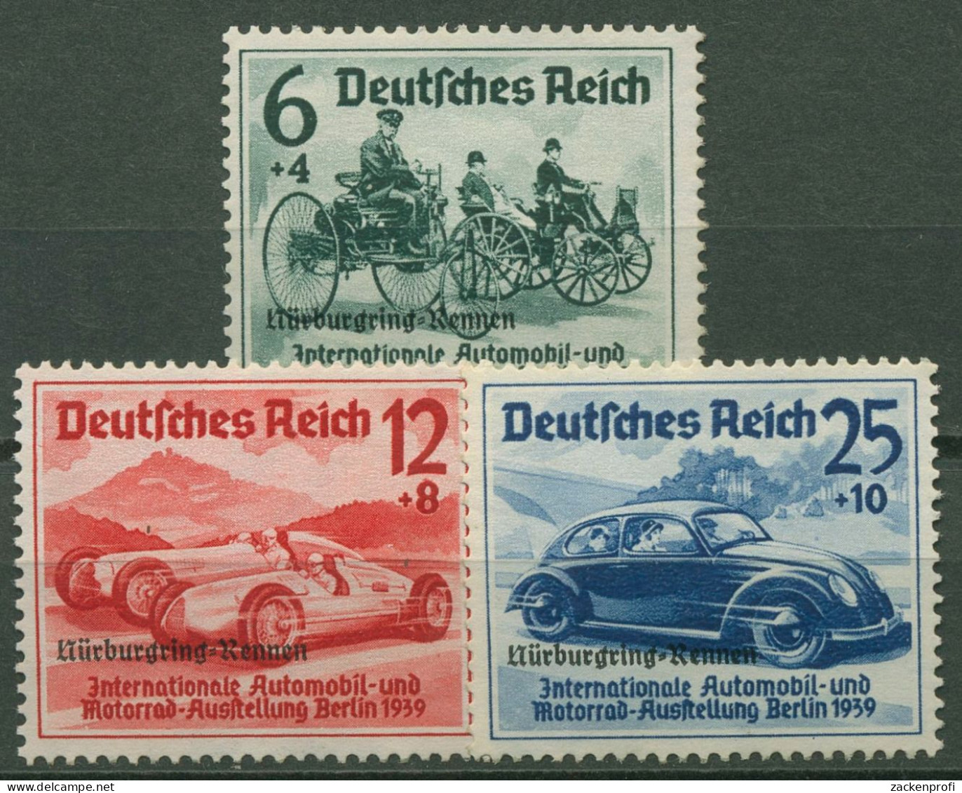 Deutsches Reich 1939 Nürburgring-Rennen 695/97 Mit Neugummierung (R80708) - Ongebruikt