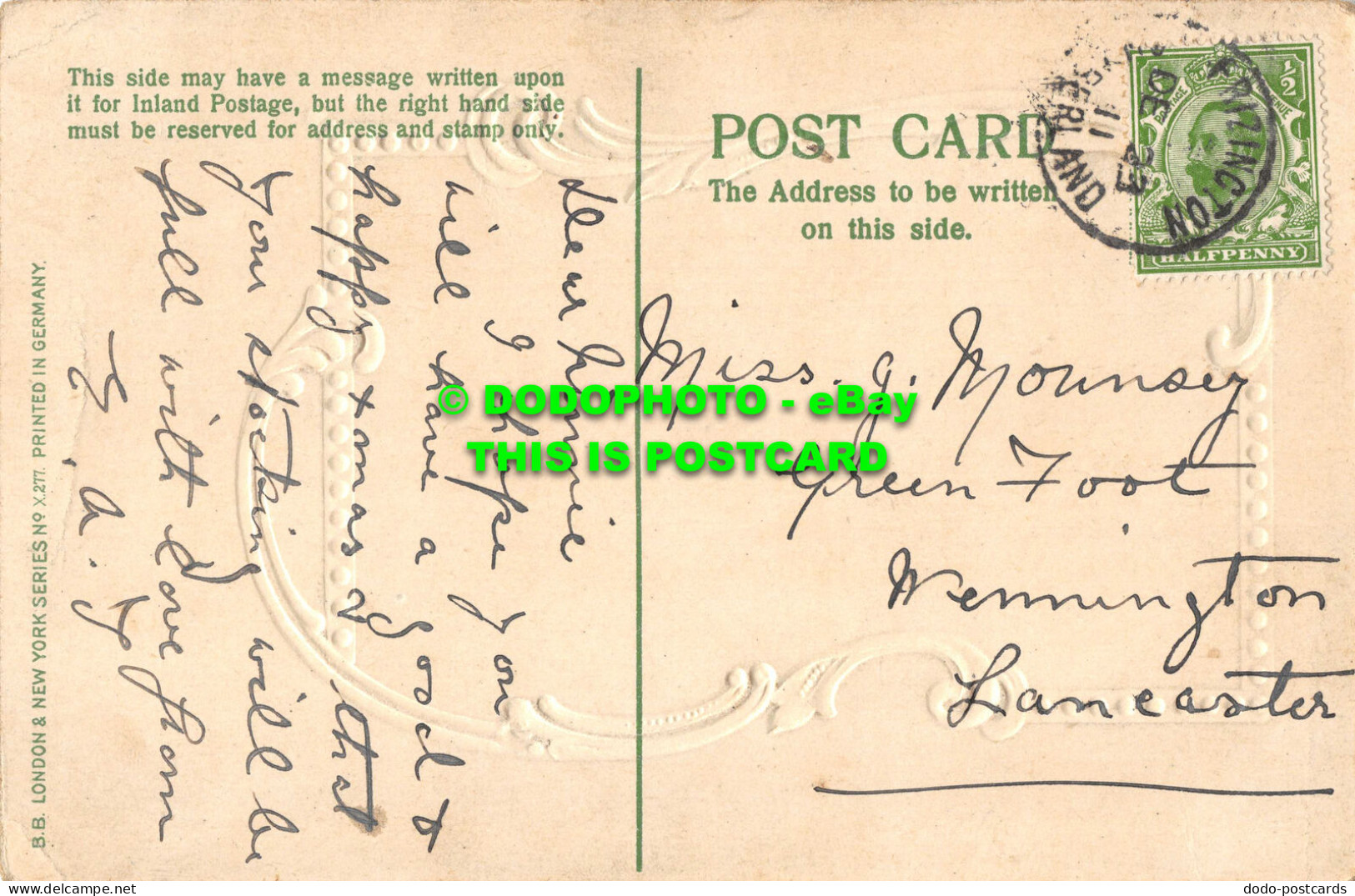 R531252 A Merry Christmas To You. B. B. London And New York Series No. X217. 191 - Other & Unclassified